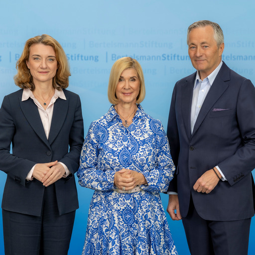 Vorstand der Bertelsmann Stiftung: Daniela Schwarzer, Brigitte Mohn, Hannes Ametsreiter